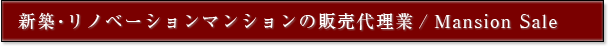 新築・リノベーションマンションの販売代理業